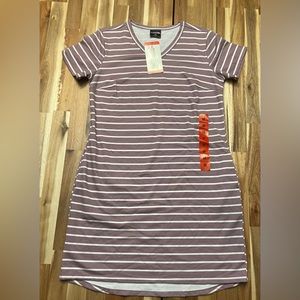 NWT: 32* Cool Ballerina Pink Stripe T-Shirt Dress